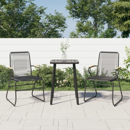 Sillas de jardín 2 unidades ratán PVC negro 58x59x85,5 cm en Sillas de jardín | Comprar online en Foru.es