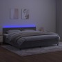 Cama box spring colchón y LED terciopelo gris claro 200x200 cm de vidaXL, Camas y somieres - Ref: Foro24-3134363, Precio: 530...