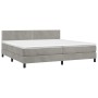 Cama box spring colchón y LED terciopelo gris claro 200x200 cm de vidaXL, Camas y somieres - Ref: Foro24-3134363, Precio: 530...