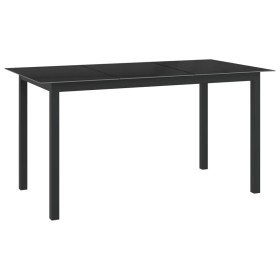 Mesa de jardín de aluminio y vidrio negro 150x90x74 cm en Mesas de jardín | Comprar online en Foru.es