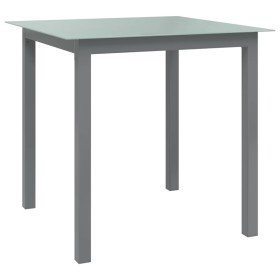 Mesa de jardín de aluminio y vidrio gris claro 80x80x74 cm en Mesas de jardín | Comprar online en Foru.es