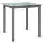 Mesa de jardín de aluminio y vidrio gris claro 80x80x74 cm en Mesas de jardín | Comprar online en Foru.es