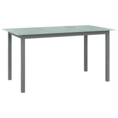 Mesa de jardín de aluminio y vidrio gris claro 150x90x74 cm en Mesas de jardín | Comprar online en Foru.es