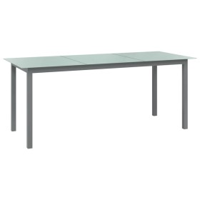 Mesa de jardín de aluminio y vidrio gris claro 190x90x74 cm en Mesas de jardín | Comprar online en Foru.es