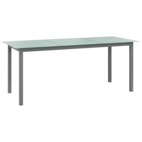 Mesa de jardín de aluminio y vidrio gris claro 190x90x74 cm en Mesas de jardín | Comprar online en Foru.es