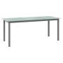 Mesa de jardín de aluminio y vidrio gris claro 190x90x74 cm en Mesas de jardín | Comprar online en Foru.es