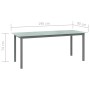 Mesa de jardín de aluminio y vidrio gris claro 190x90x74 cm en Mesas de jardín | Comprar online en Foru.es