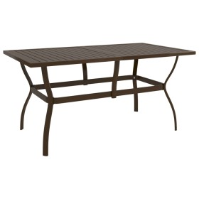 Mesa de jardín de acero marrón 140x80x72 cm en Mesas de jardín | Comprar online en Foru.es