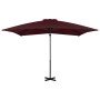 Sombrilla jardín voladiza palo de aluminio burdeos 250x250 cm en Sombrillas | Comprar online en Foru.es