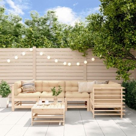 Juego de muebles de jardín 6 piezas y cojines madera maciza de vidaXL, Conjuntos de jardín - Ref: Foro24-3186004, Precio: 527...