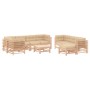 Juego de muebles de jardín 10 piezas y cojines madera maciza de vidaXL, Conjuntos de jardín - Ref: Foro24-3186095, Precio: 89...