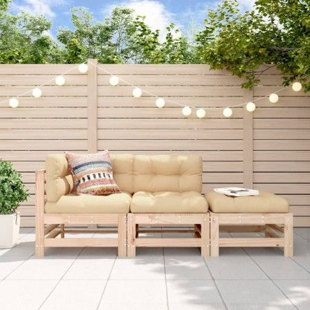 Juego de sofás de jardín 3 pzas con cojines madera maciza de vidaXL, Conjuntos de jardín - Ref: Foro24-3186032, Precio: 263,0...