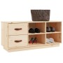 Banco zapatero madera maciza de pino 100x34x45 cm de vidaXL, Zapateros y organizadores de calzado - Ref: Foro24-820177, Preci...