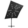 Sombrilla de jardín voladiza con palo y luces LED negro 250 cm en Sombrillas | Comprar online en Foru.es