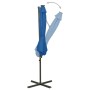 Sombrilla jardín voladiza palo y luces LED azul celeste 300 cm en Sombrillas | Comprar online en Foru.es
