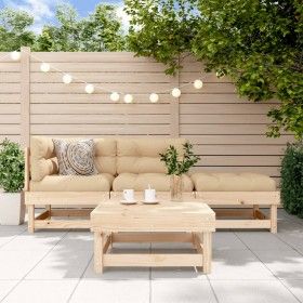 Juego de muebles de jardín 4 piezas y cojines madera maciza de vidaXL, Conjuntos de jardín - Ref: Foro24-3186011, Precio: 324...