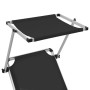 Tumbonas plegables con toldo 2 uds aluminio y textilene negro en Tumbonas | Comprar online en Foru.es