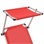Tumbonas plegables con techo 2 uds aluminio y textilene rojo en Tumbonas | Comprar online en Foru.es