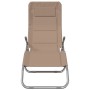Tumbona plegable 2 uds textilene acero con recubrimiento taupe en Tumbonas | Comprar online en Foru.es