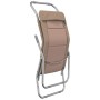 Tumbona plegable 2 uds textilene acero con recubrimiento taupe en Tumbonas | Comprar online en Foru.es