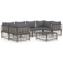 Set muebles de jardín 7 pzas y cojines ratán PE gris antracita de vidaXL, Sofás de exterior - Ref: Foro24-3186799, Precio: 58...