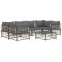 Set muebles de jardín 7 pzas y cojines ratán PE gris antracita de vidaXL, Sofás de exterior - Ref: Foro24-3186799, Precio: 58...