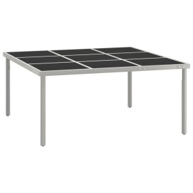 Mesa de comedor de jardín acero y vidrio 170x170x74,5 cm en Mesas de jardín | Comprar online en Foru.es