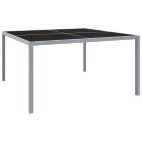 Mesa de jardín de acero y vidrio gris 130x130x72 cm en Mesas de jardín | Comprar online en Foru.es