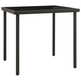 Mesa de comedor jardín vidrio y acero gris antracita 80x80x72cm en Mesas de jardín | Comprar online en Foru.es