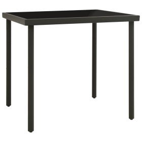 Mesa de comedor jardín vidrio y acero gris antracita 80x80x72cm en Mesas de jardín | Comprar online en Foru.es