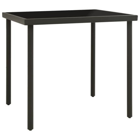 Mesa de comedor jardín vidrio y acero gris antracita 80x80x72cm en Mesas de jardín | Comprar online en Foru.es