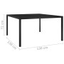 Mesa de jardín de acero y vidrio negra 130x130x72 cm en Mesas de jardín | Comprar online en Foru.es