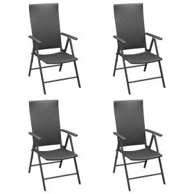 Sillas de jardín 4 unidades ratán sintético negro en Sillas de jardín | Comprar online en Foru.es