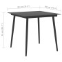Mesa de comedor para jardín acero y vidrio negro 80x80x74 cm en Mesas de jardín | Comprar online en Foru.es