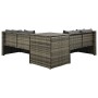 Set de sofás de jardín 4 piezas y cojines ratán sintético gris en Conjuntos de jardín | Comprar online en Foru.es