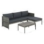 Set muebles de jardín 3 piezas con cojines ratán sintético gris en Conjuntos de jardín | Comprar online en Foru.es