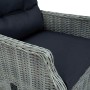 Sillón reclinable de jardín cojines ratán sintético gris claro en Sillas de jardín | Comprar online en Foru.es