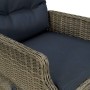 Sillón reclinable de jardín con cojines ratán sintético marrón en Sillas de jardín | Comprar online en Foru.es