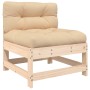 Juego de sofás de jardín 3 pzas con cojines madera maciza de vidaXL, Sofás modulares de exterior - Ref: Foro24-825597, Precio...