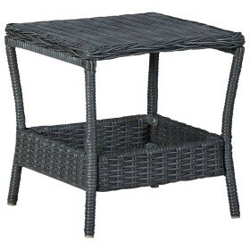 Mesa de jardín ratán sintético gris oscuro 45x45x46,5 cm en Mesas de jardín | Comprar online en Foru.es
