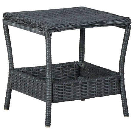 Mesa de jardín ratán sintético gris oscuro 45x45x46,5 cm en Mesas de jardín | Comprar online en Foru.es