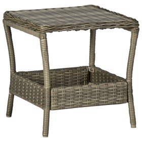 Mesa de jardín ratán sintético marrón 45x45x46,5 cm en Mesas de jardín | Comprar online en Foru.es