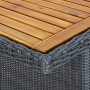 Mesa de jardín ratán sintético madera maciza acacia gris oscuro en Mesas de jardín | Comprar online en Foru.es