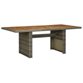 Mesa de jardín ratán sintético marrón y madera maciza acacia en Mesas de jardín | Comprar online en Foru.es