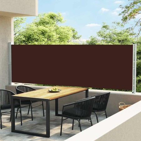Toldo lateral retráctil para patio marrón 140x600 cm en Sombrillas | Comprar online en Foru.es