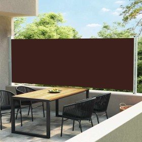 Toldo lateral retráctil para patio marrón 600x160 cm en Sombrillas | Comprar online en Foru.es