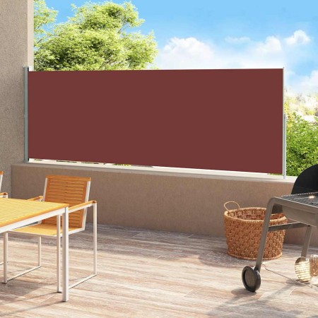 Toldo lateral retráctil para patio marrón 180x500 cm en Sombrillas | Comprar online en Foru.es