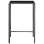Mesa alta de jardín ratán sintético y vidrio gris 70x70x110 cm en Mesas de jardín | Comprar online en Foru.es
