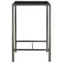 Mesa alta de jardín ratán sintético y vidrio gris 70x70x110 cm en Mesas de jardín | Comprar online en Foru.es