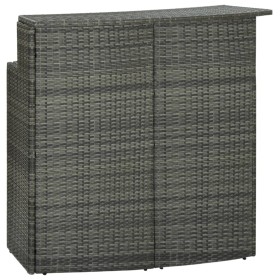 Mesa alta de jardín ratán sintético gris 120x55x110 cm en Mesas de jardín | Comprar online en Foru.es